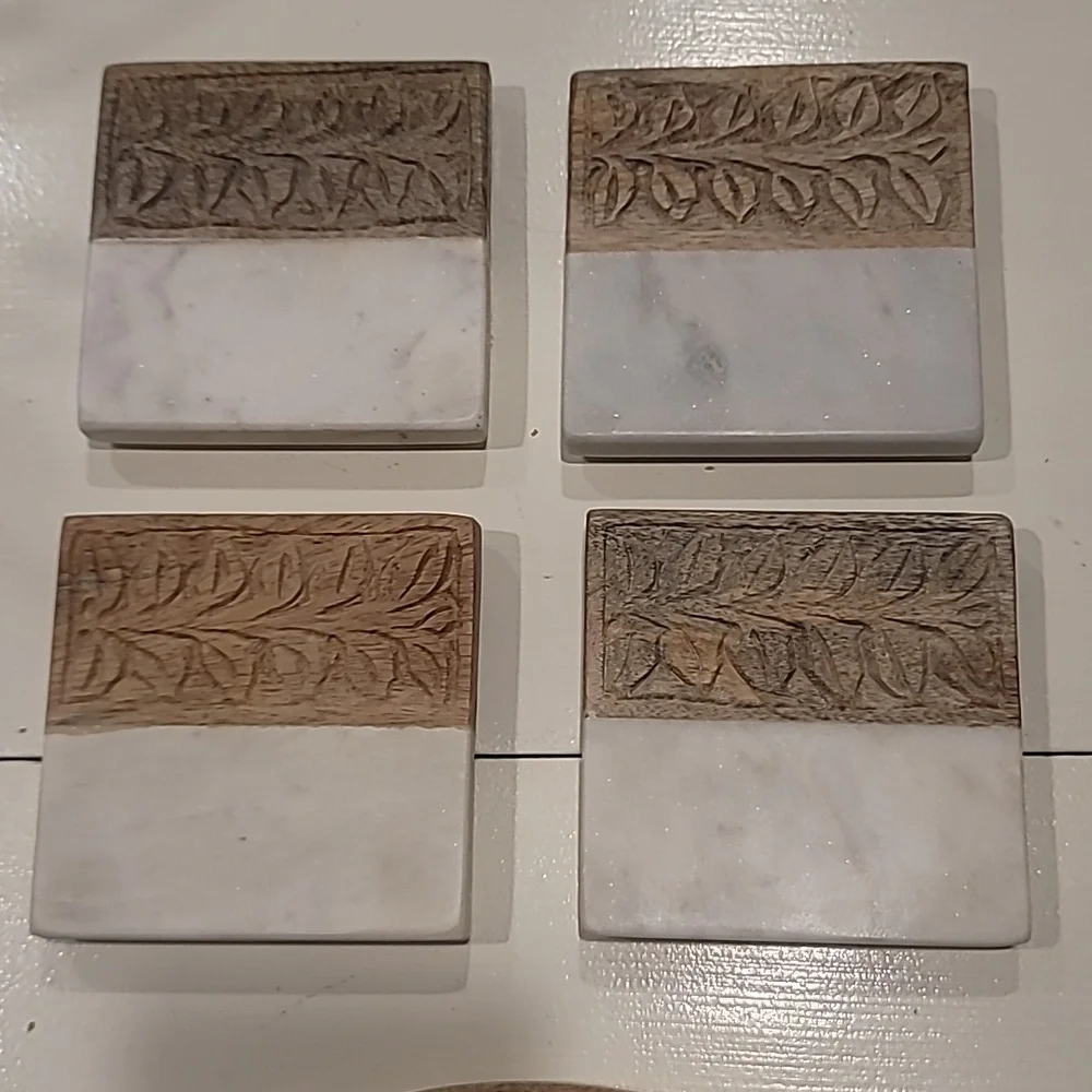Charcuterie serving board and coasters NWOT